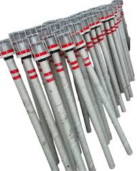 White pole with solar blinker in jail