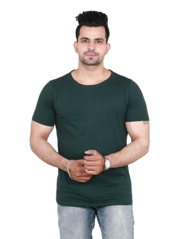 Olive Green Plain Short Sleeve T-Shirt